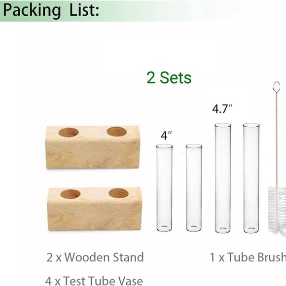 Ivolador Plant Propagation Station 4 Test Tube Plants Terrariums in Wooden Stand - Picture 5 of 9